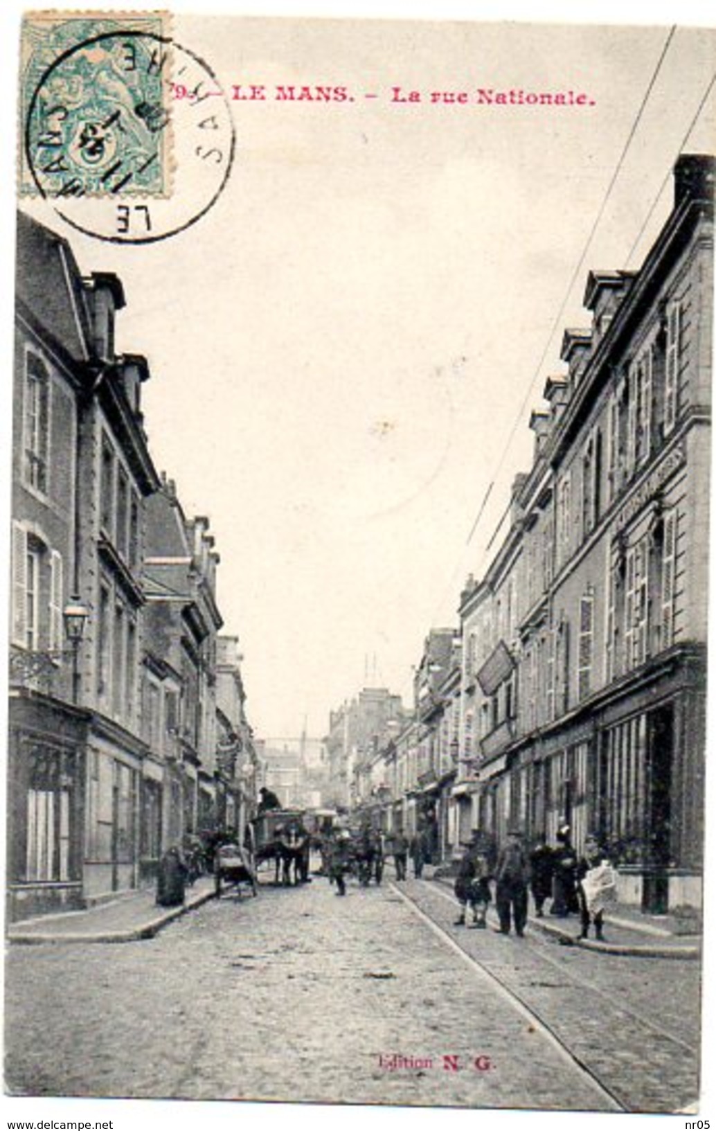 CPA 72 ( Sarthe ) - LE MANS - La Rue Nationale - Le Mans