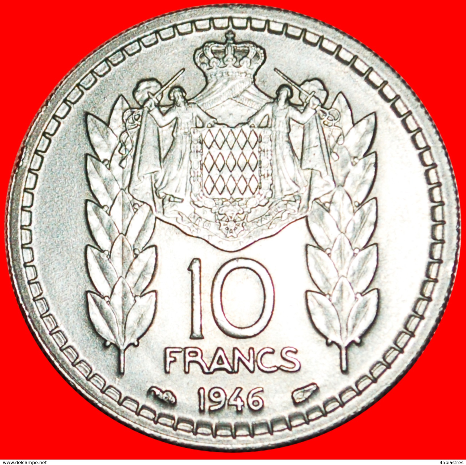+ FRANCE: MONACO &#x2605; 10 FRANCS 1946! LOW START &#x2605; NO RESERVE! Louis II (1922-1949) - 1922-1949 Louis II