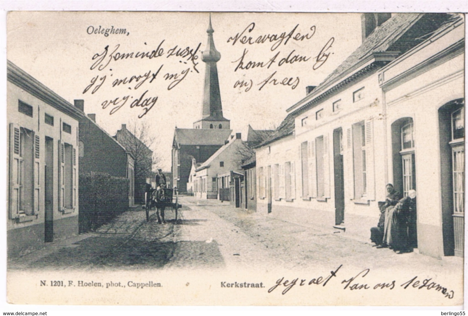 Oeleghem - Kerkstraat 1907  (Geanimeerd) - Ranst