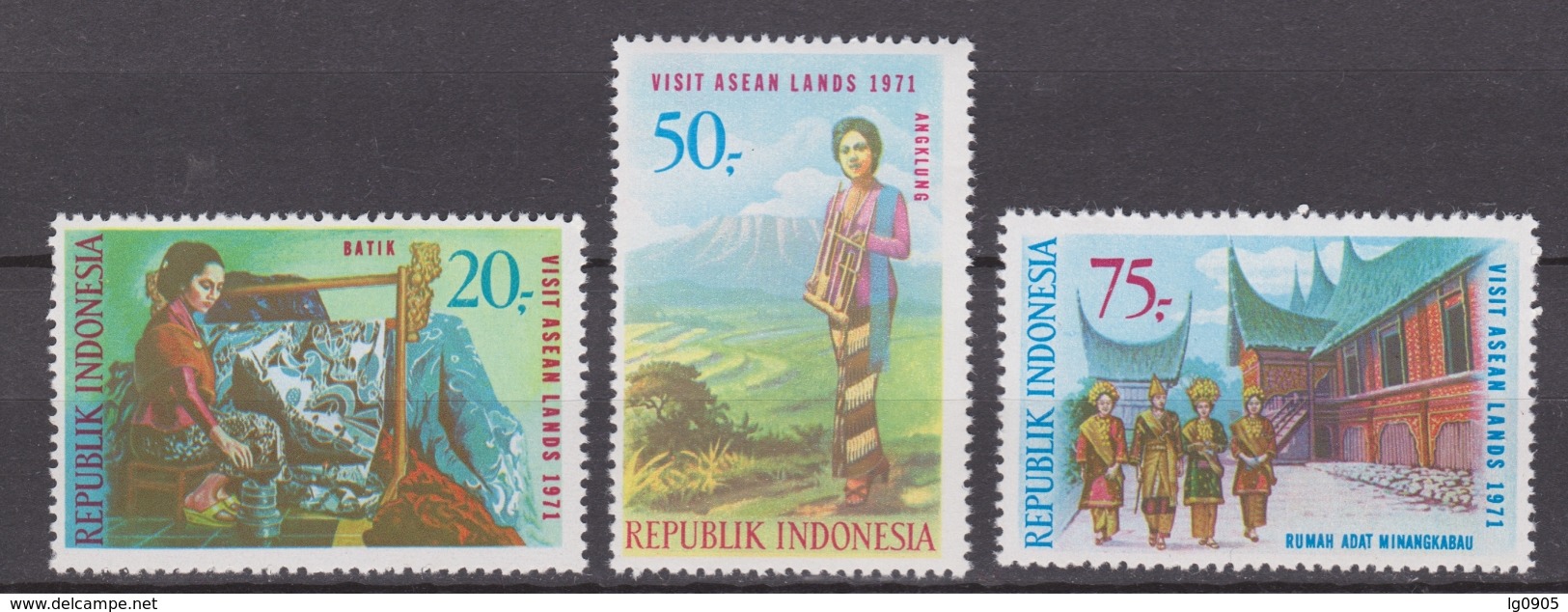 Indonesie Indonesia 693-695 MNH ; Tourism Art Culture Toerisme Kunst Kultuur 1971 ; NOW MANY CHEAP STAMPS INDONESIA - Andere & Zonder Classificatie