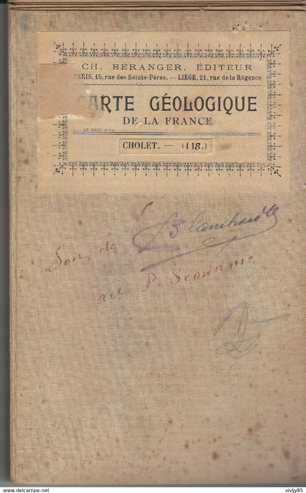 49 - CHOLET - Grande Et Rare Carte Géologique Détaillée Et Carte Topographique De L'Etat Majeur 1896 .  ( N° 118 ) - Topographical Maps