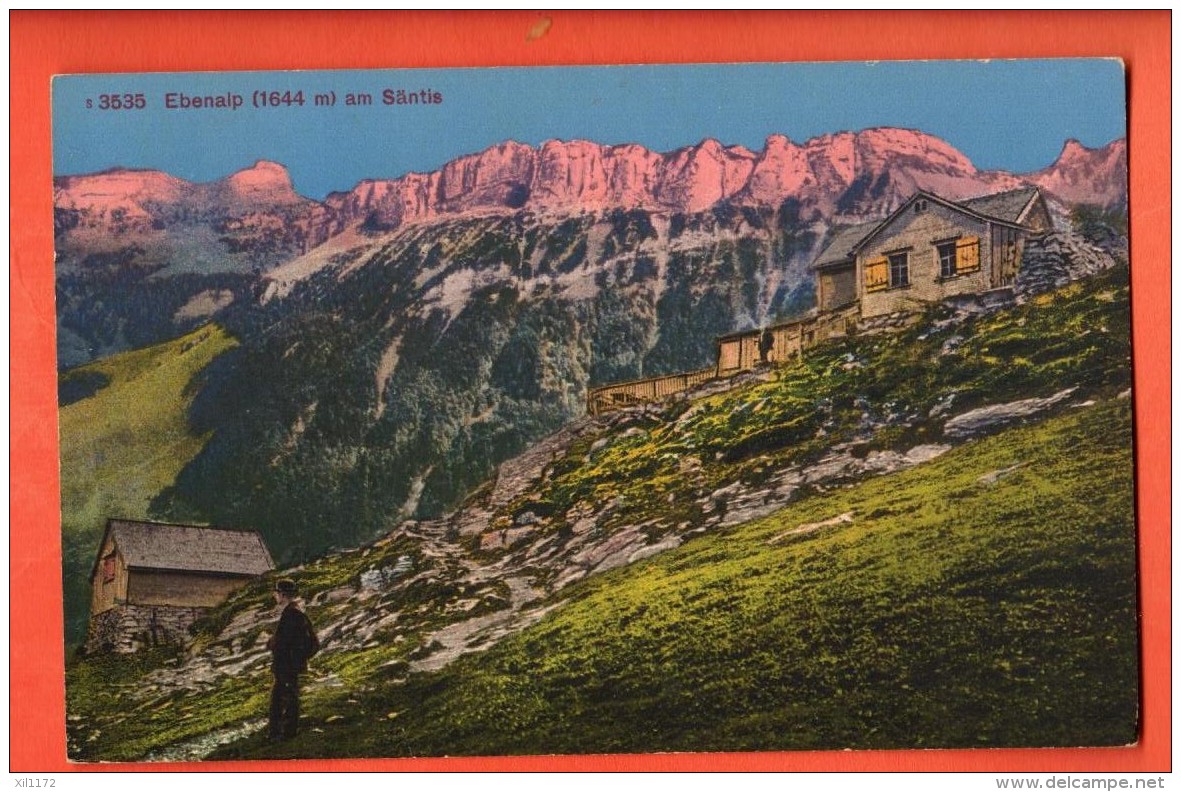 DUV-12  Ebenalp Am Säntis, Schwende, Kanton Appenzell Innerrhoden.  Belebt. Stempel Absch R. Wildkirchli - Appenzell