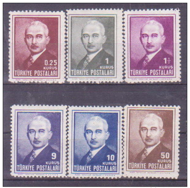 63-034 // TUR.  -  1946  PRESIDENT  ISMET INONU  Mi 1173/78 ** - Ungebraucht