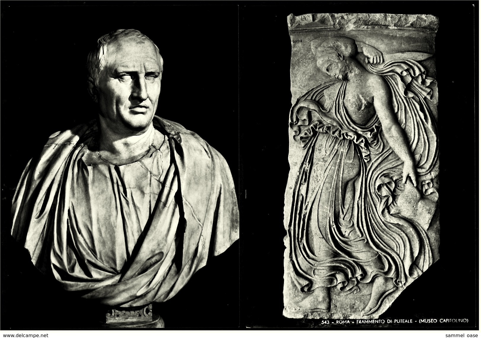 2 X Roma Museo Capitolino  -  Frammento Di Puteale  -  Cicerone / Cicero  -  Ansichtskarten Ca.1970    (6289) - Museen