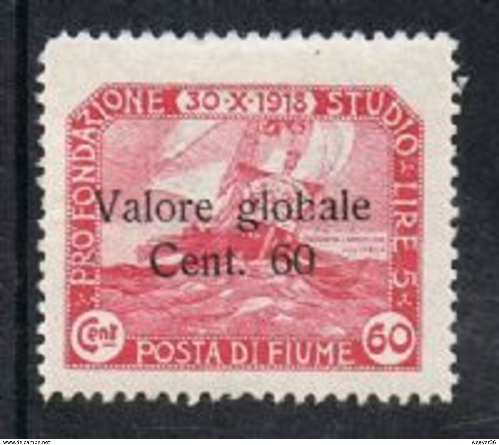 Fiume SG124 1920 Definitive 60c On 60c Mounted Mint [12/12664/7D] - Fiume & Kupa