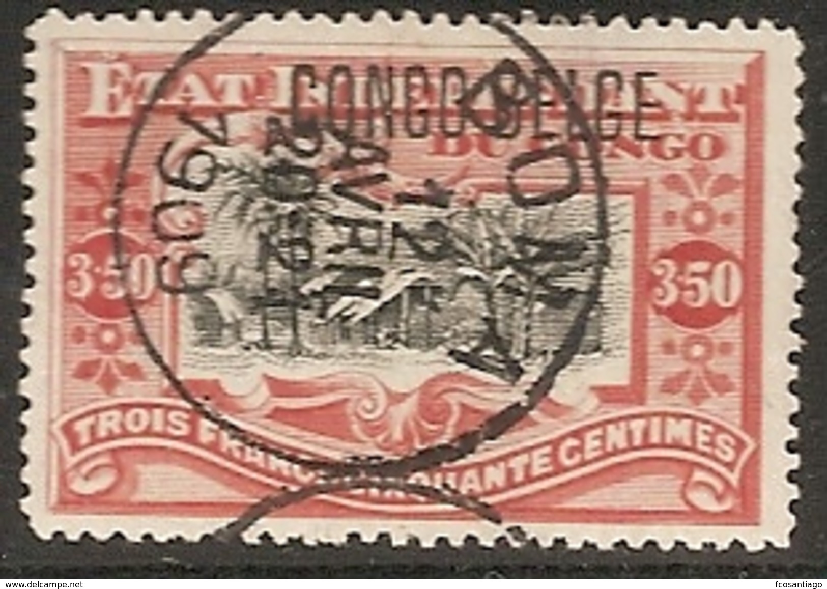 CONGO BELGA 1908 - Yvert #37 - VFU - Usados