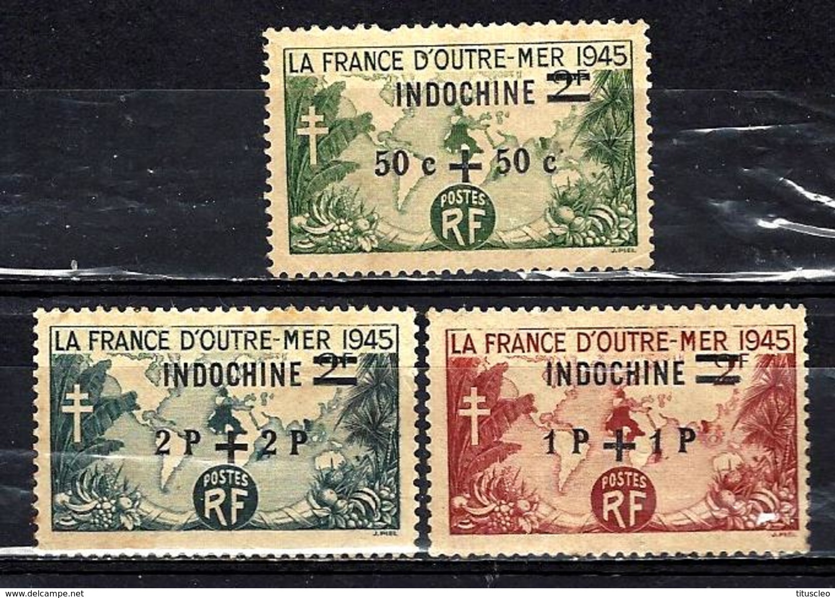 INDOCHINE 296/298*  Type France Outremer Surchargé Indochine - Ongebruikt