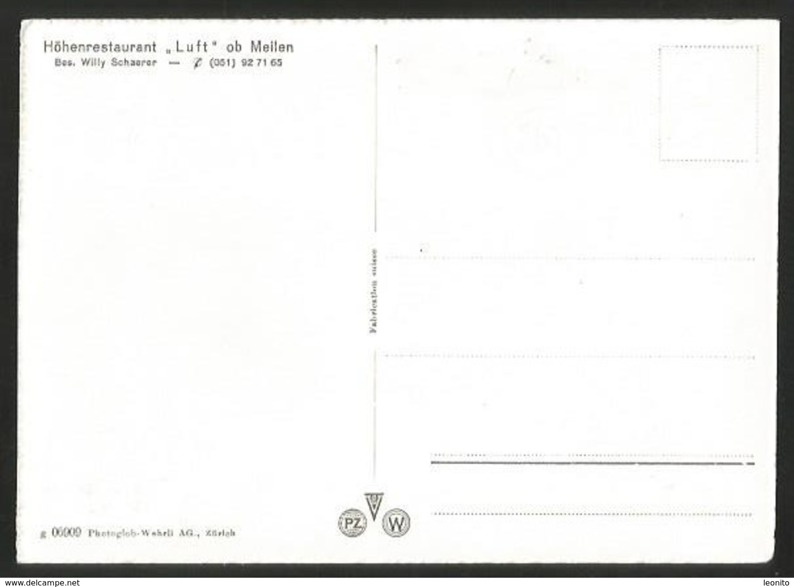 MEILEN ZH Höhenrestaurant Restaurant LUFT Ob Meilen Ca. 1960 - Meilen