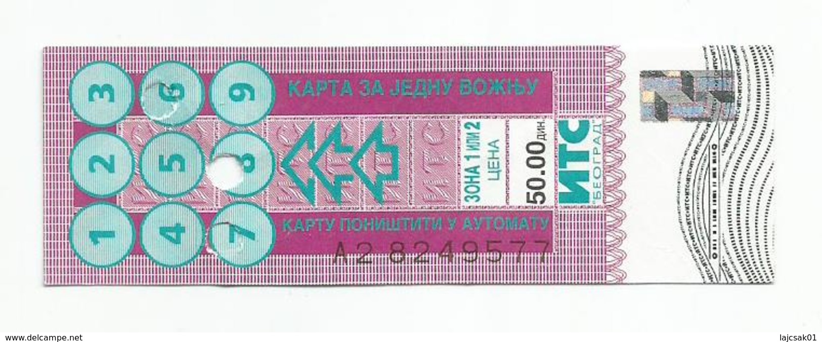 Bus Ticket From Belgrade Beograd Serbia - Europe