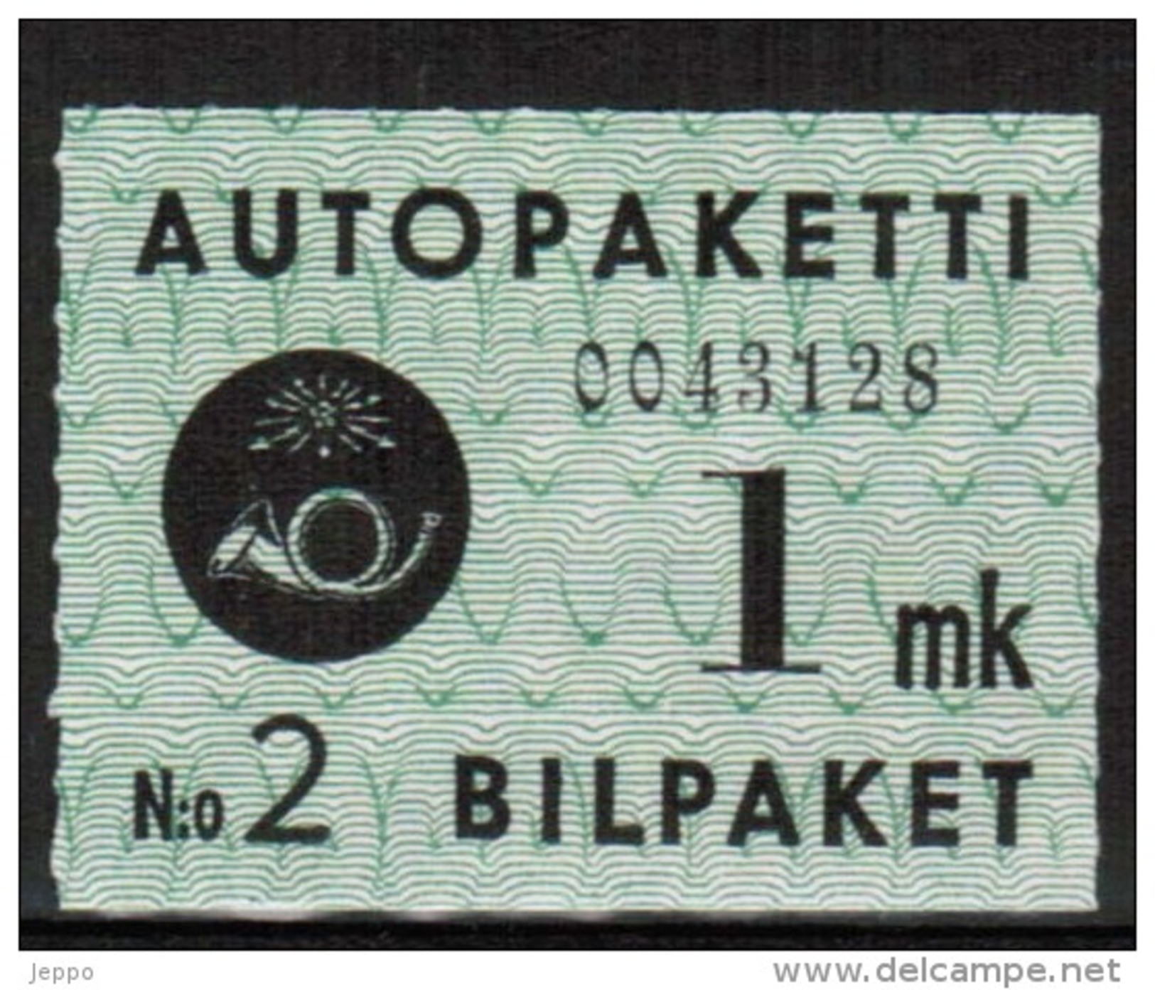 1949 Finland 1 Mk Bus Parcel Stamp **. - Postbuspakete