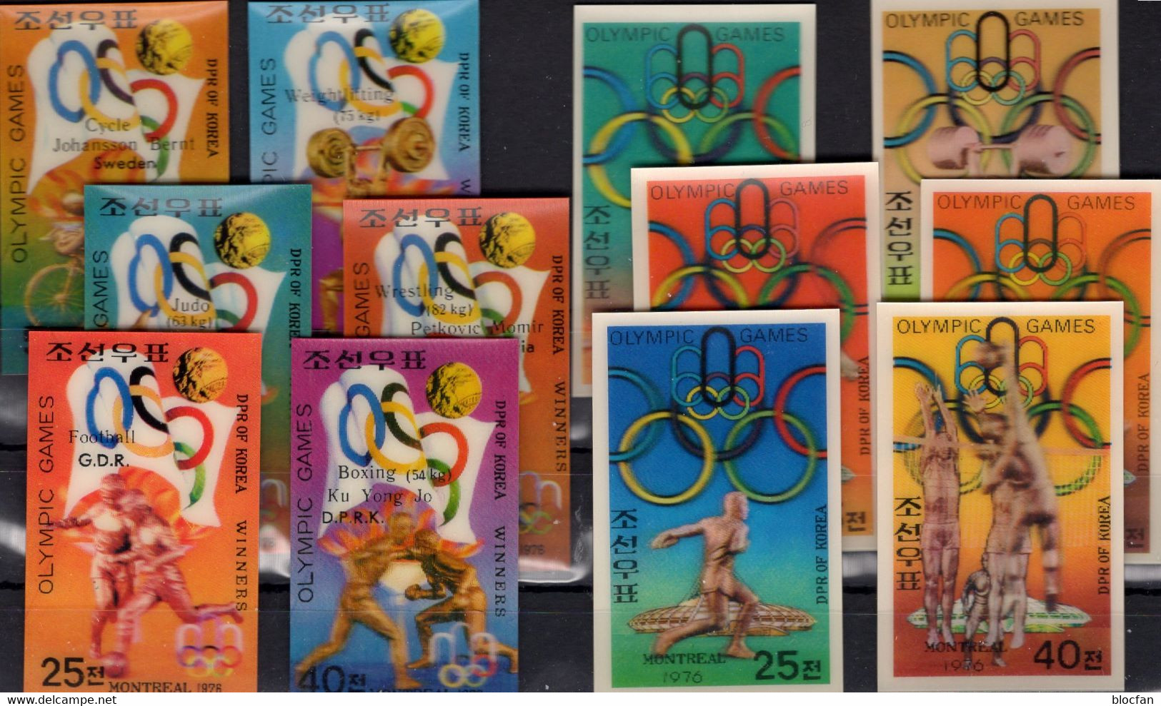 Sieger 3D 1976 Corea 1577/2+1591/6 ** 69€ Radsport Ringer Judo Gewichtheben Diskus Lauf Overprint Sets Bf Olympics - Ete 1976: Montréal