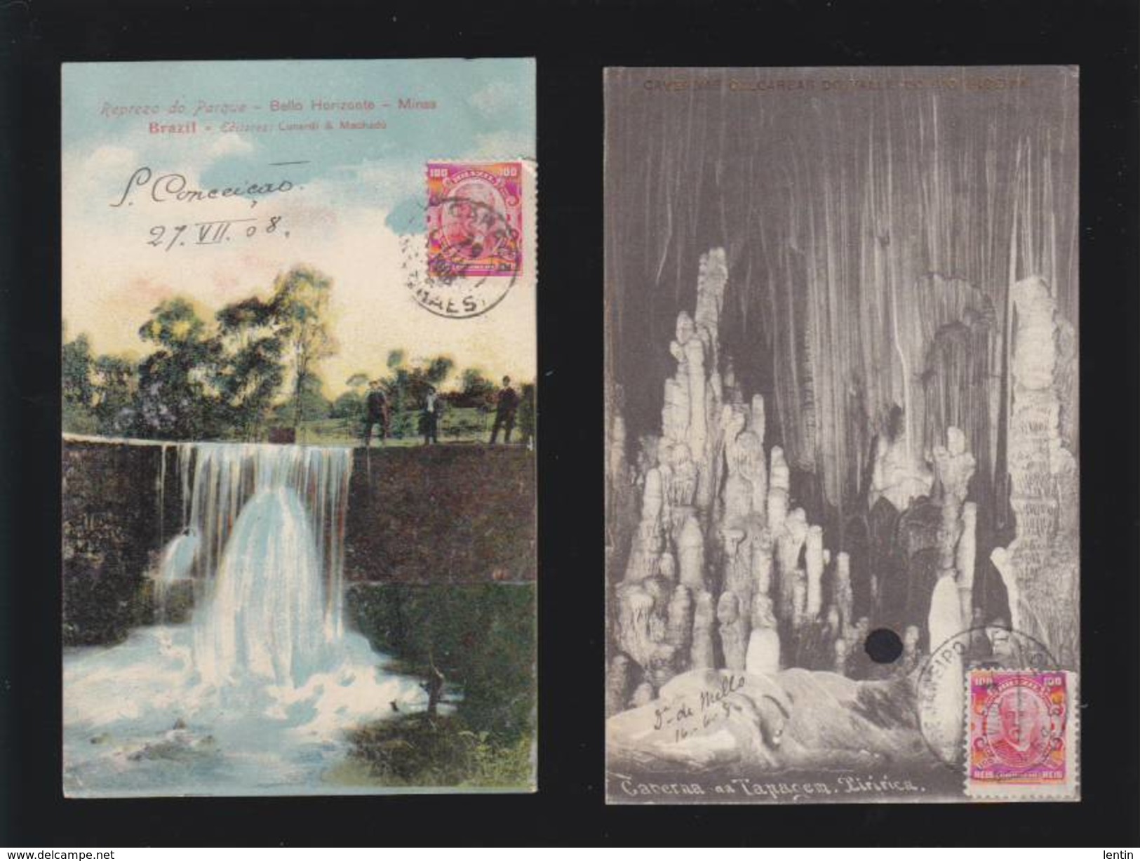 Bresil - Lot De 2 Cartes - Repreza Do Parque, Bello Horizonte, Minas + Grotte Xiririca, Caberna Tapagem - Otros