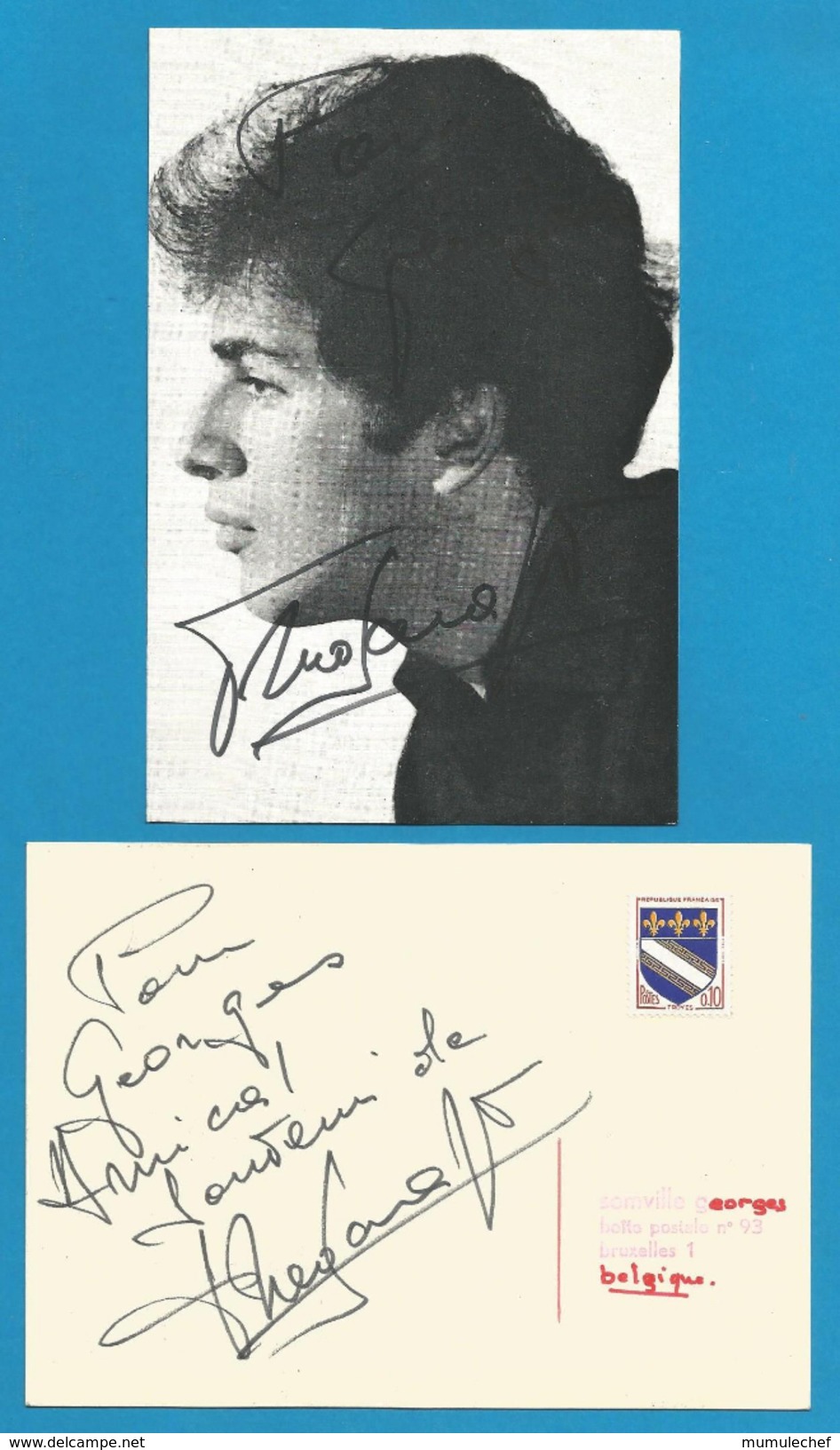 (A350) Signature / Dédicace / Autographe Original De Theo Sarapo - Chanteur, Acteur - Second Mari De Edith Piaf - - Autres & Non Classés