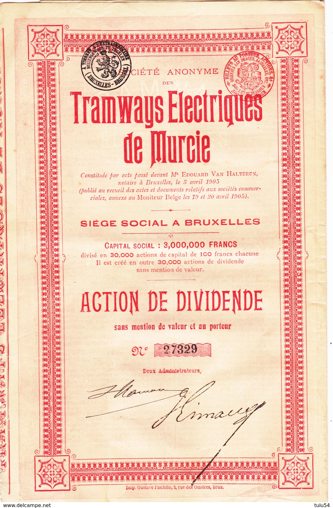 Ancienne Action 1905 - Transporte