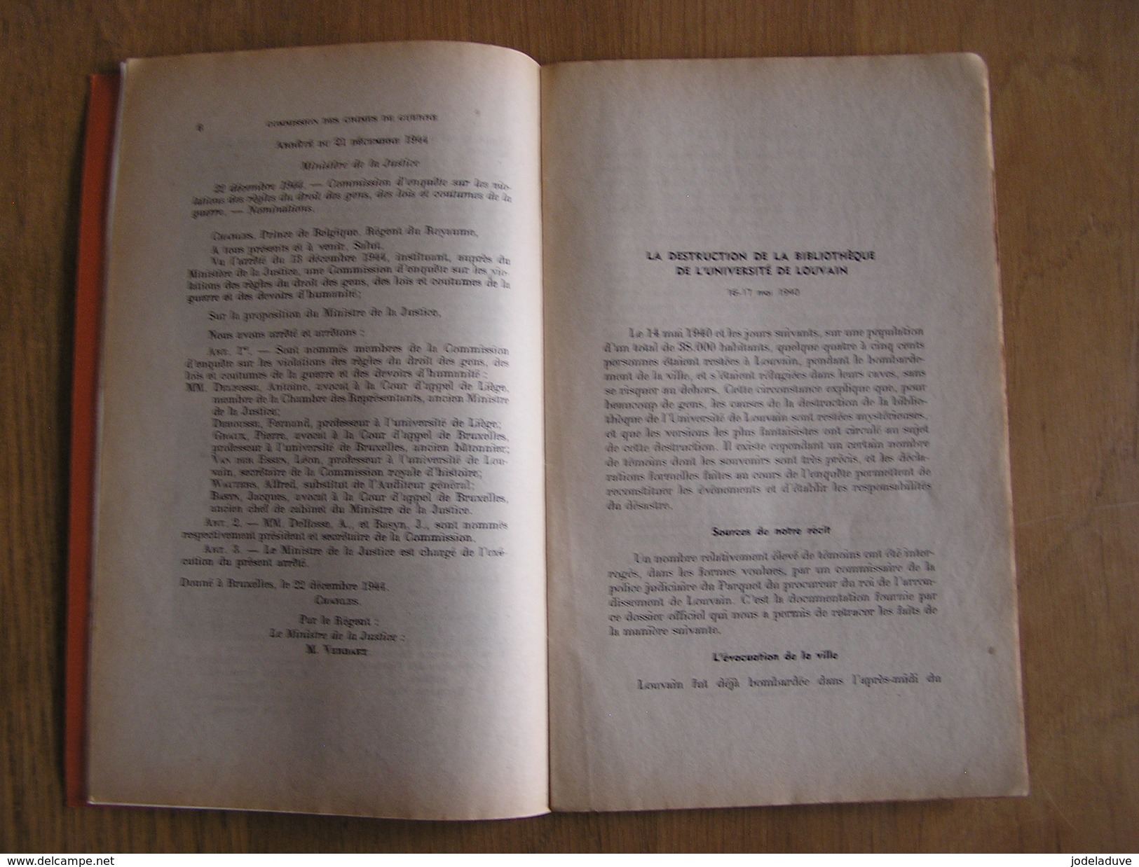 LES CRIMES DE GUERRE La Destruction De La Bibliothèque De Louvain 1940 Leuven Régionalisme Guerre 40 45 - Guerre 1939-45