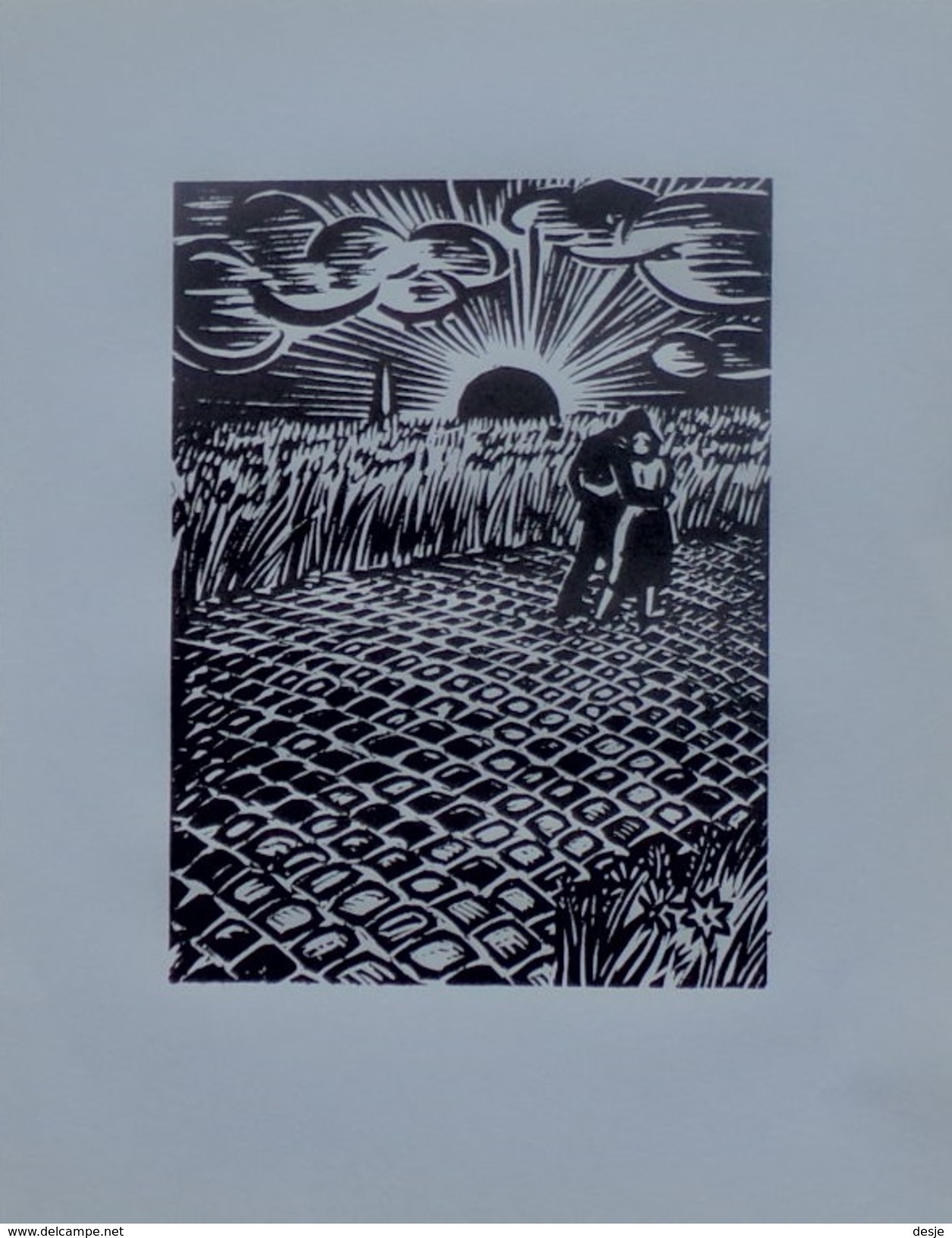 Op Weg In Vlaanderen, Houtsnede Door Frans Masereel - Prints & Engravings