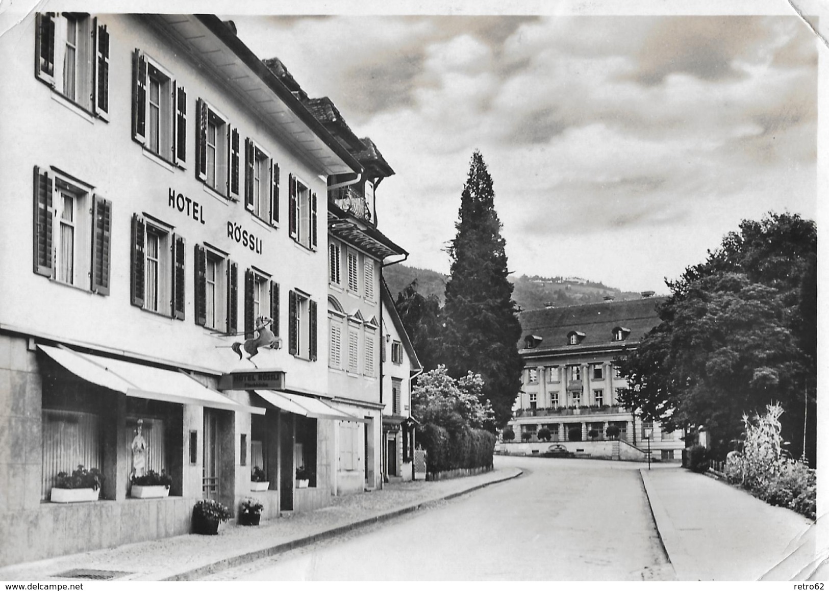 ZUG &rarr; Hotel Restaurant Zum Rössli (prima Fischküche) Fotokarte Ca.1940 - Zug