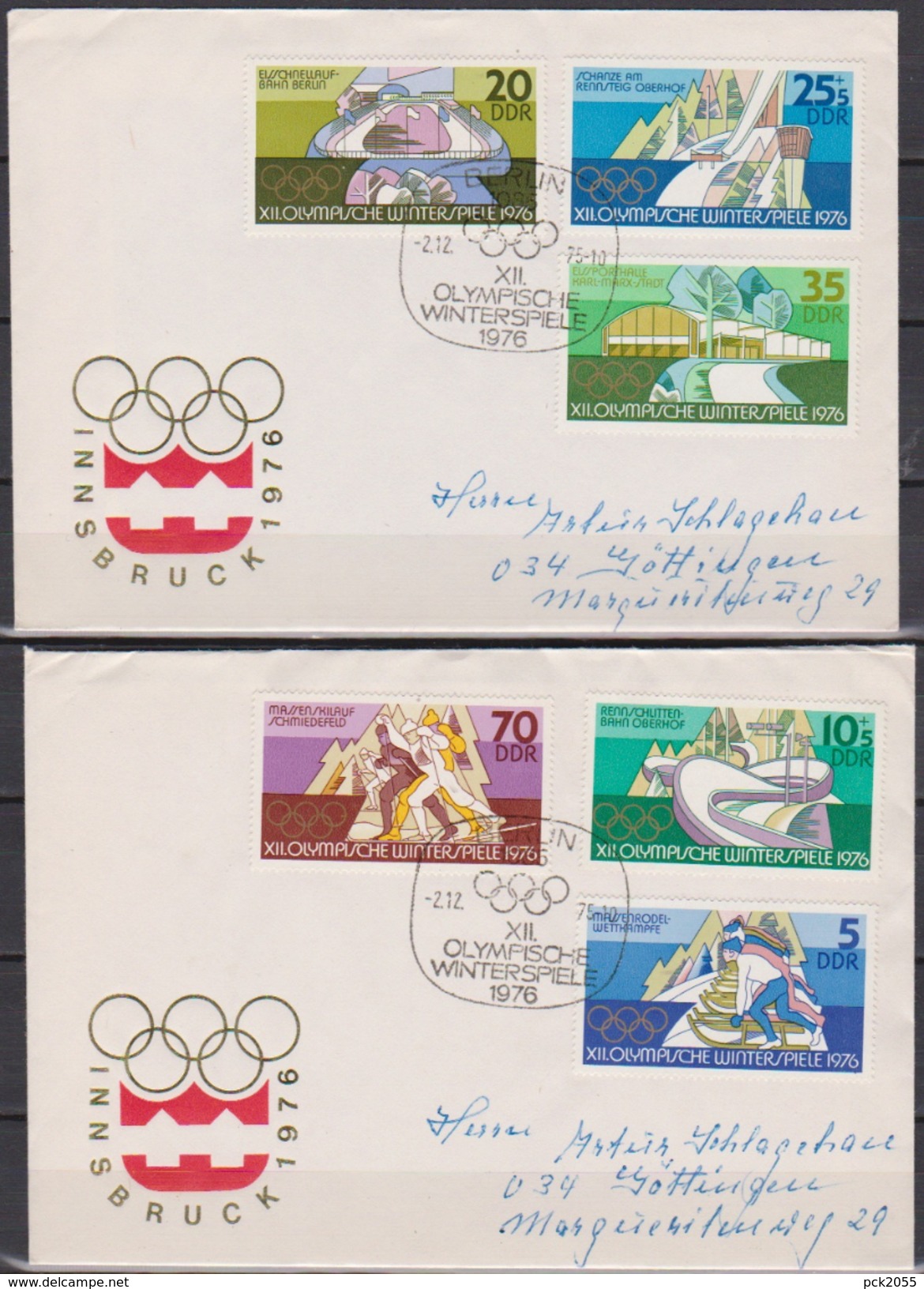 DDR FDC1975 Nr.2099 - 2104  Olympische Winterspiele 1976 Innsbruck (d 4055 ) - Sonstige & Ohne Zuordnung