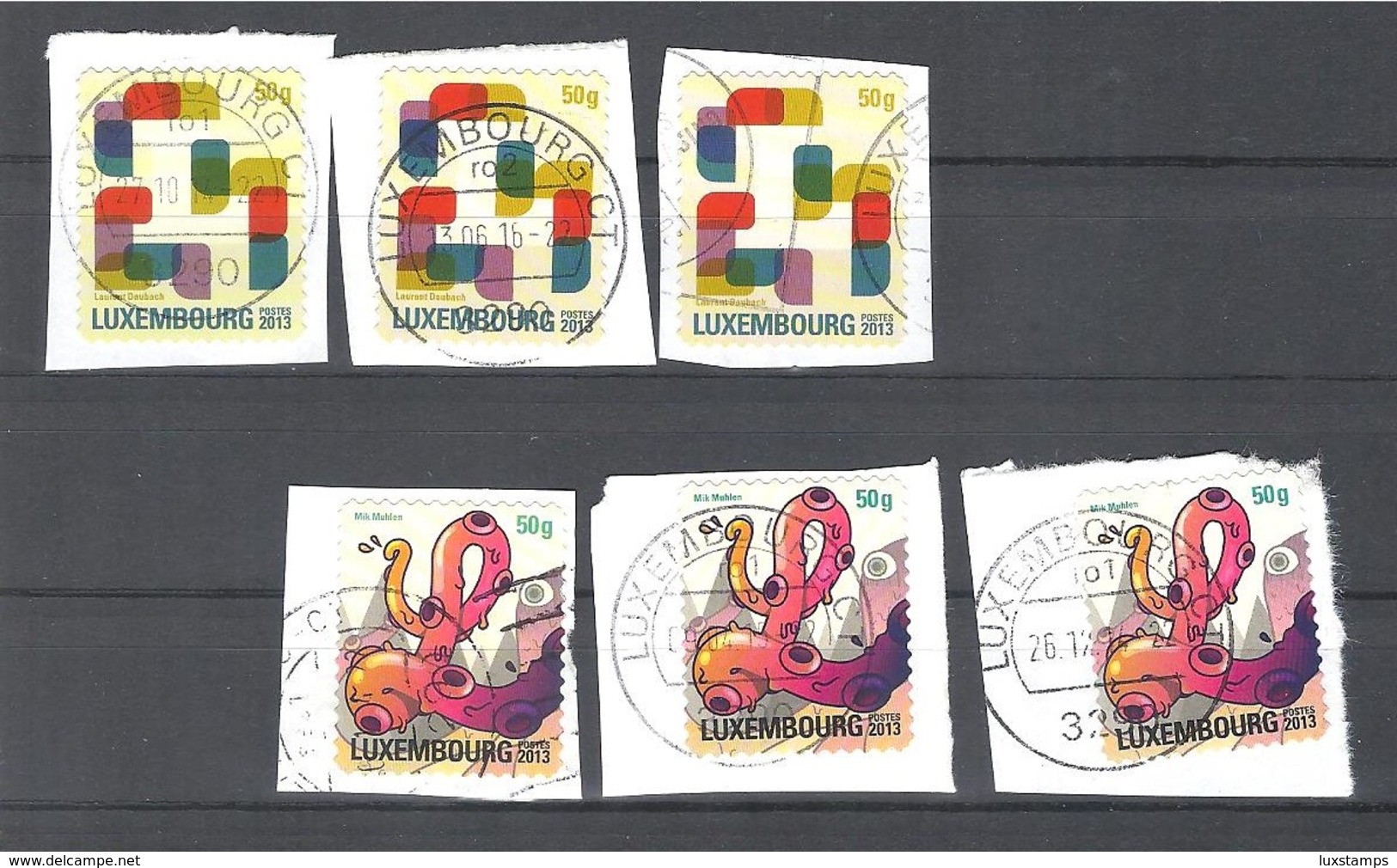 Luxembourg 2013, Mi 1974-1977, Oblitérés, Gest. (o), X3 Auf Papier/sur Papier (12 Timbres Sur 2 Scans) - Used Stamps