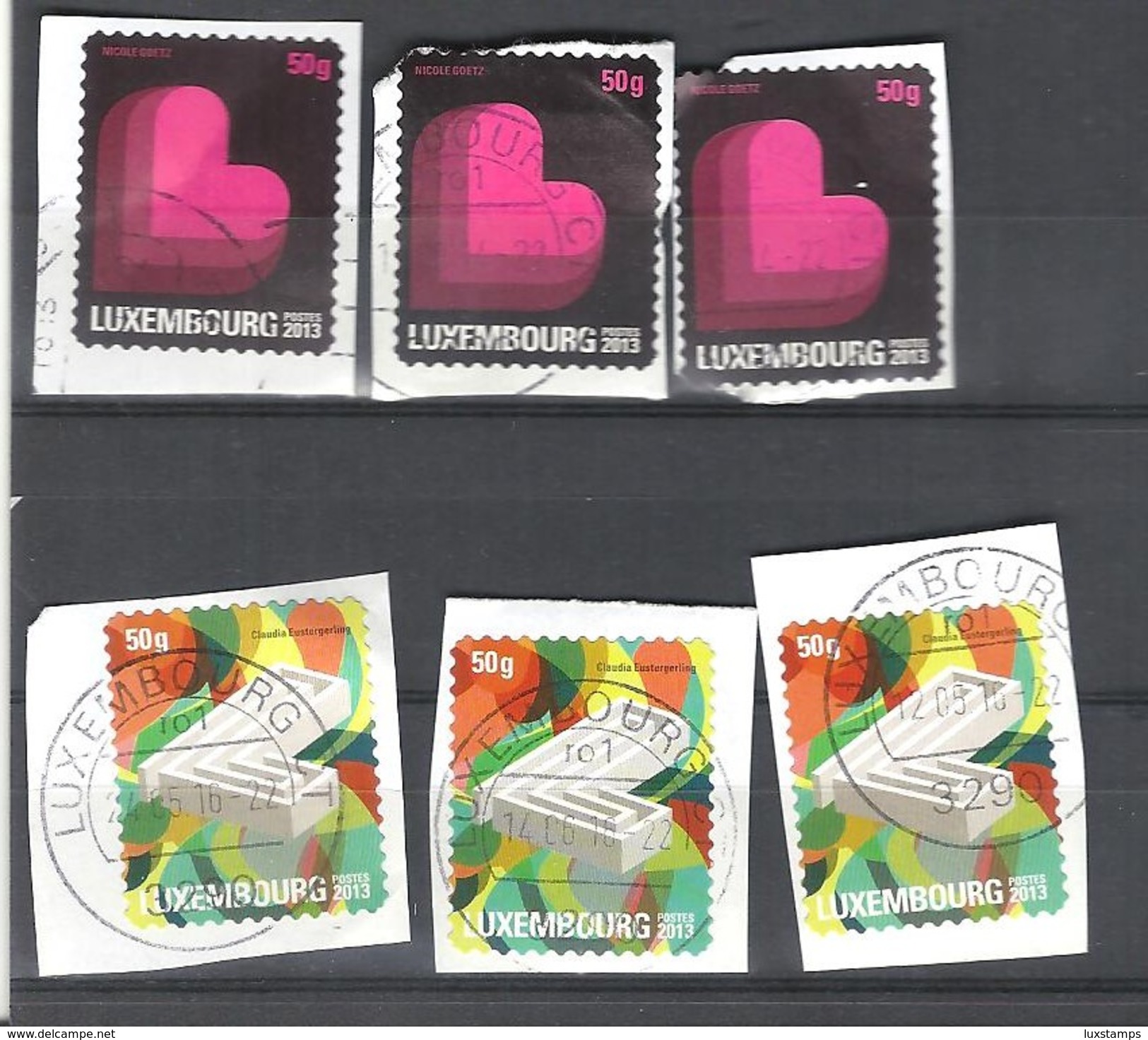 Luxembourg 2013, Mi 1974-1977, Oblitérés, Gest. (o), X3 Auf Papier/sur Papier (12 Timbres Sur 2 Scans) - Used Stamps