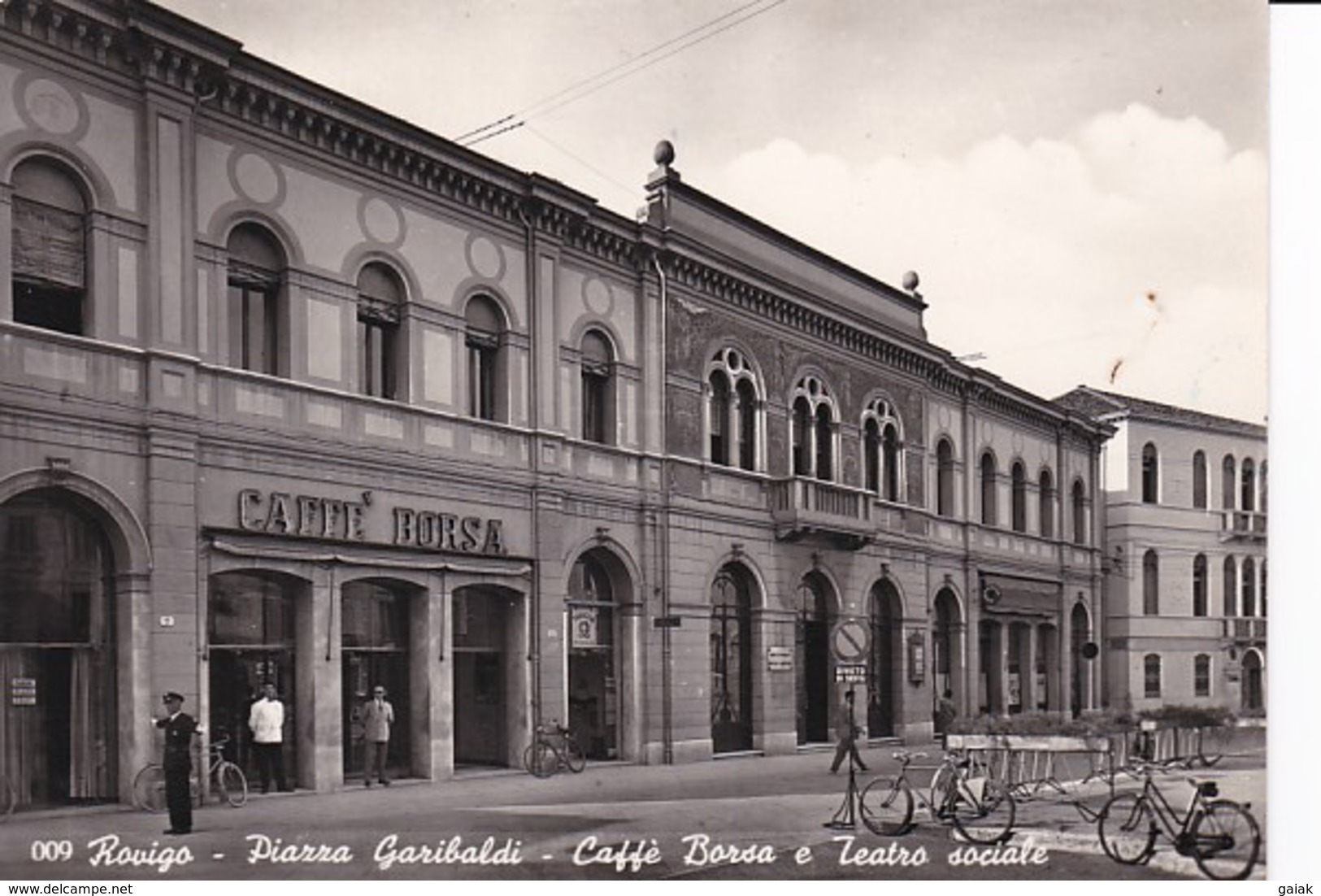 H732 ROVIGO - PIAZZA GARIBALDI - CAFFE' BORSA E TEATRO SOCIALE - Rovigo