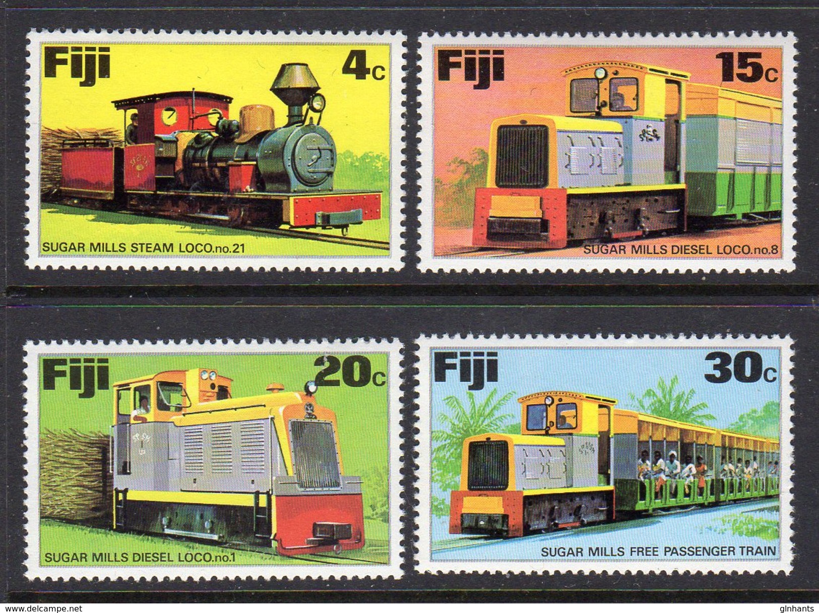 FIJI - 1976 SUGAR TRAINS SET (4V) FINE MNH ** SG 526-529 - Fiji (1970-...)
