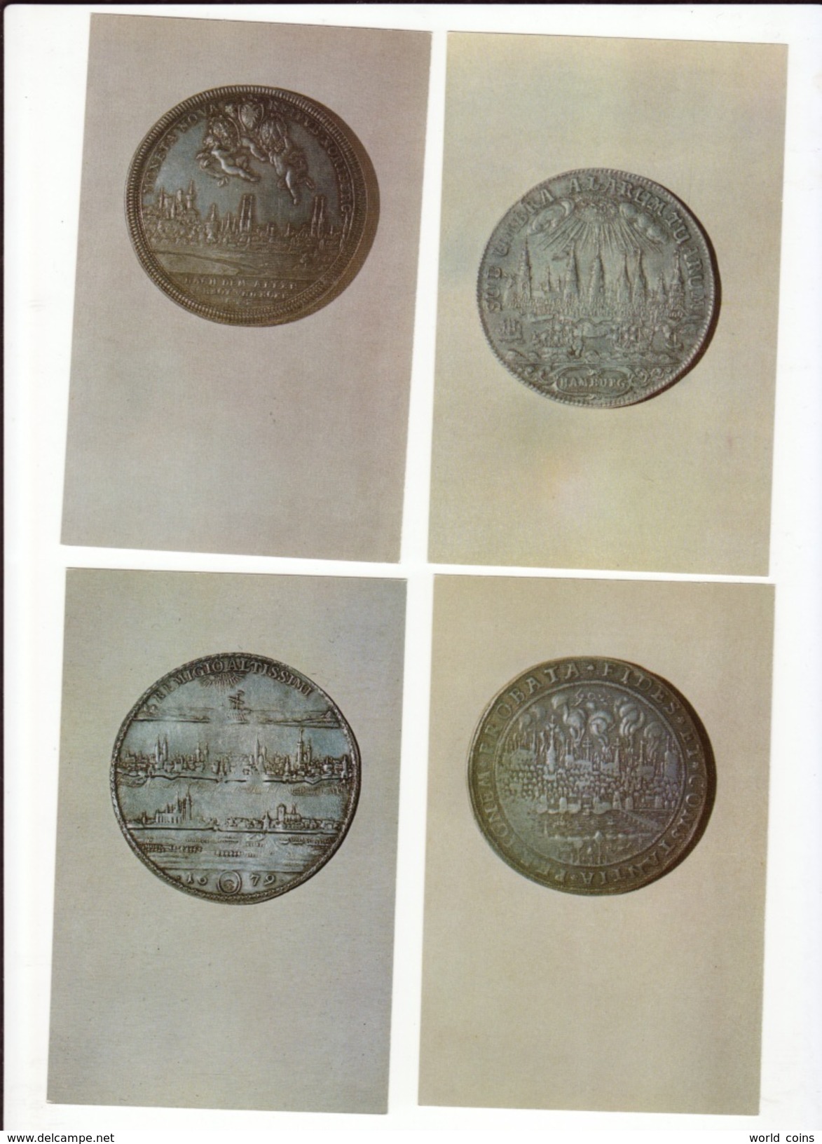 European Cities On Coins Of The 16-18th Centuries. Hermitage. Leningrad. 1973. 16 Postcards - Monnaies (représentations)