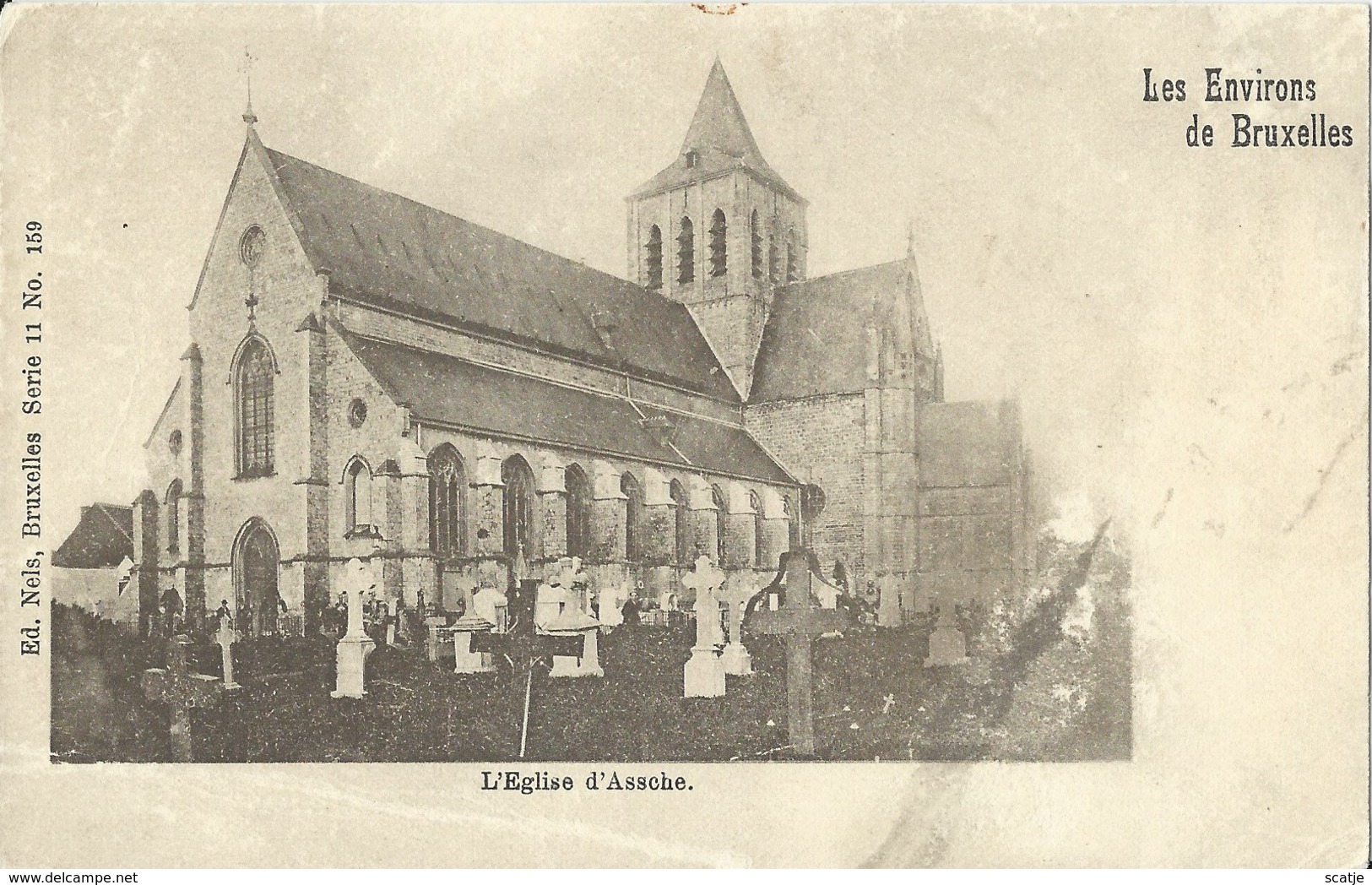 L'Eglise D'Assche.  Met Plooi  1900 - Asse