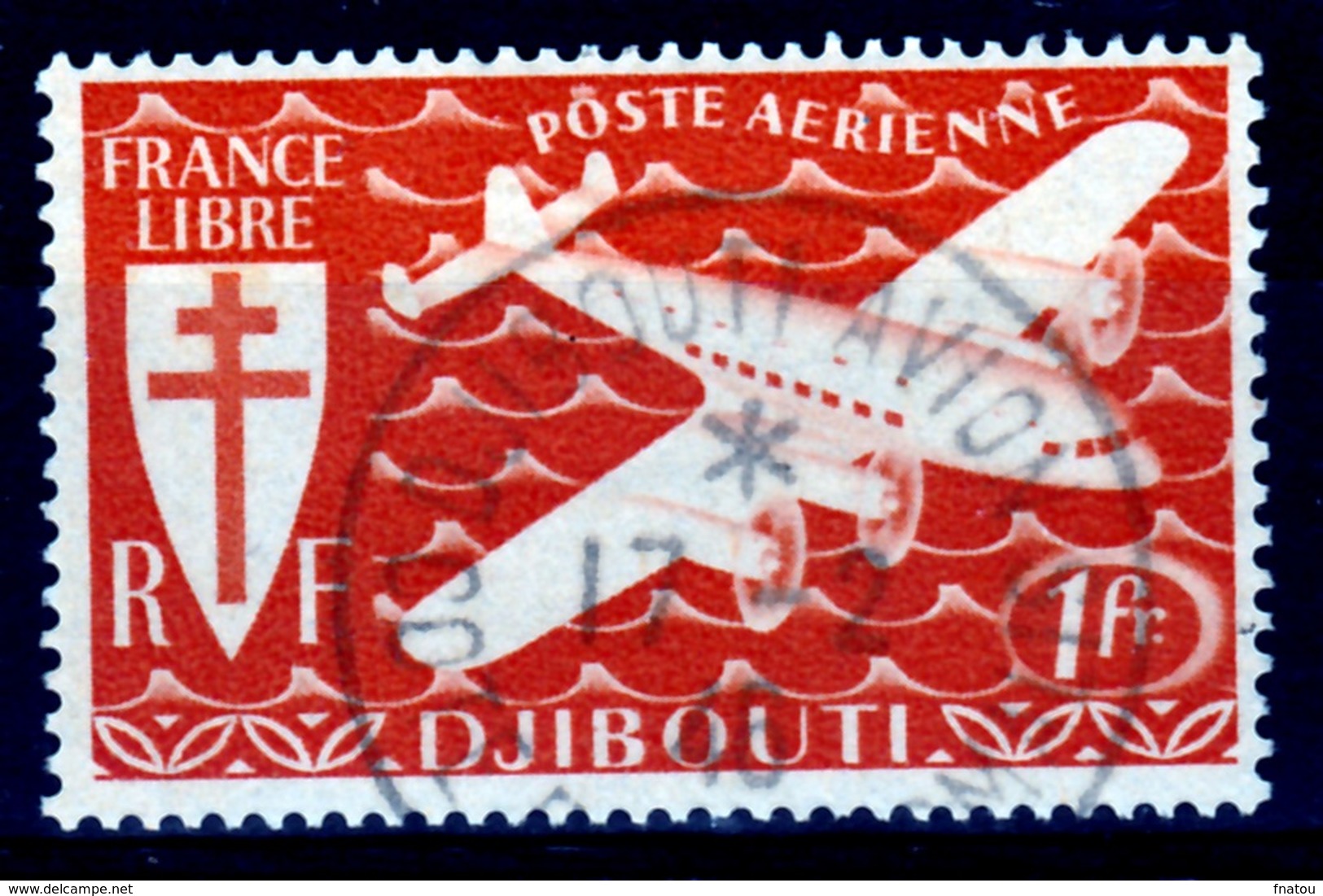 French Somali Coast, Airmail, London Set, 1fr., 1943, VFU - Used Stamps