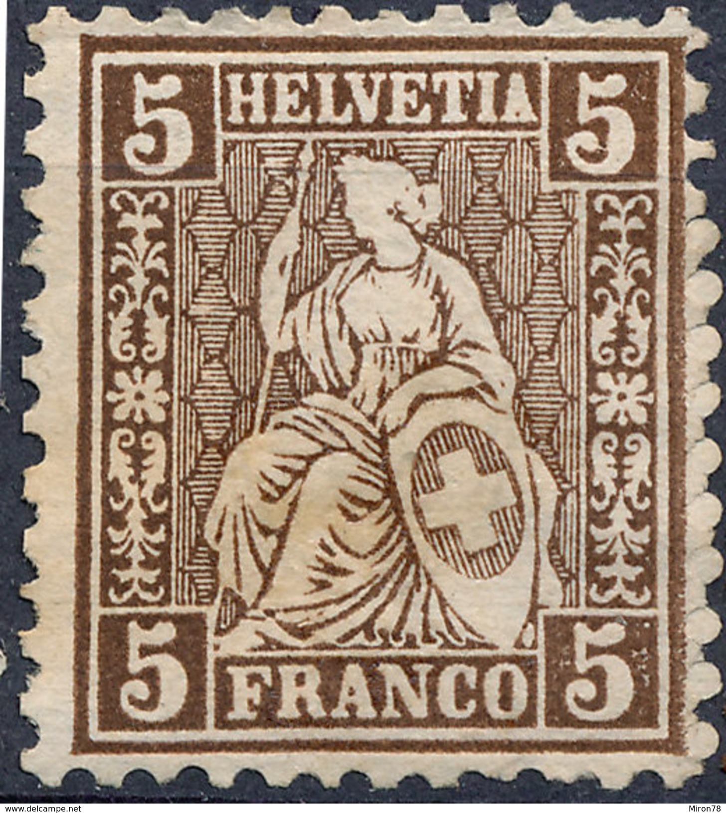 Stamp Switzerland 1862  5c Mint Lot#22 - Neufs