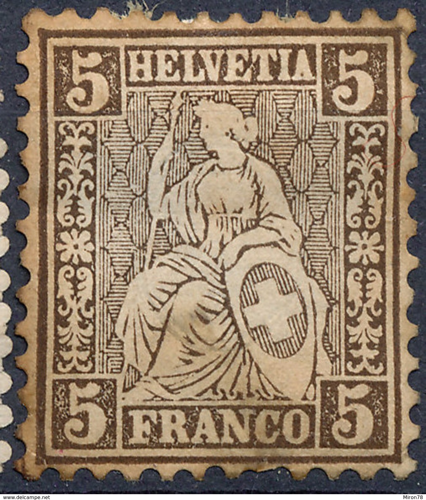 Stamp Switzerland 1862  5c Mint Lot#23 - Neufs