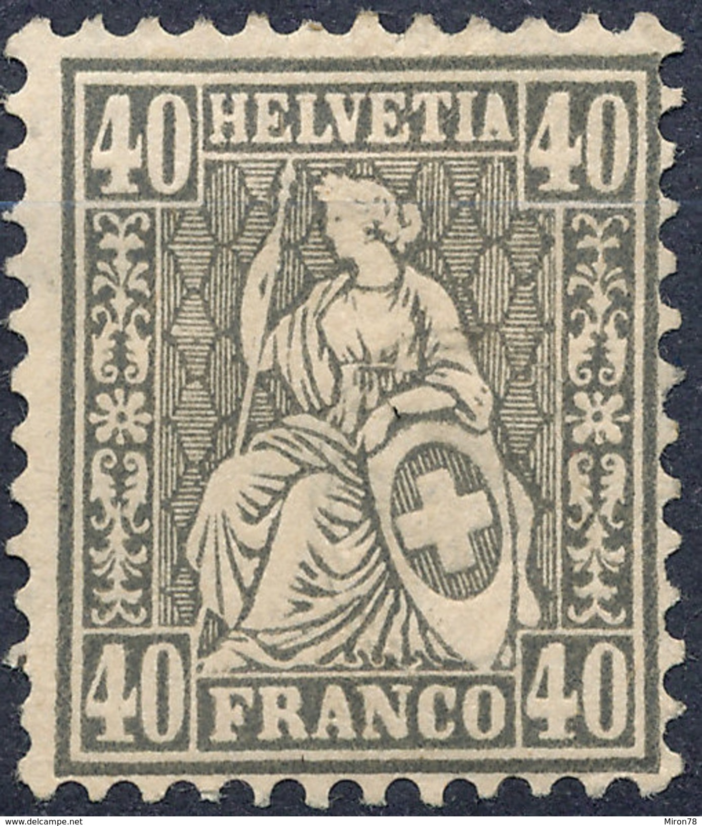 Stamp Switzerland 1881  40c Mint Lot#80 - Ungebraucht