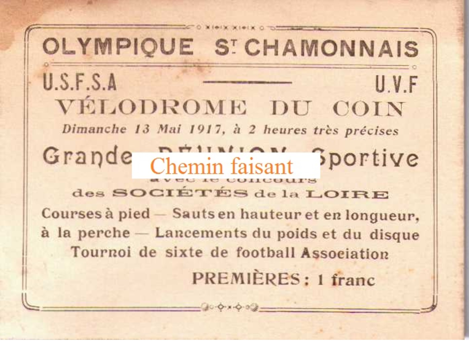 Carte-ticket D'entrée Premières OLYMPIQUE CHAMONNAIS Vélodrome Du Coin -  Scans Recto-verso - Biglietti D'ingresso