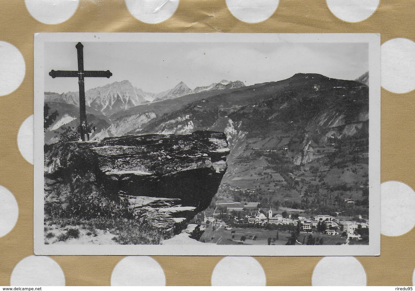 CPSM 73 BOURG SAINT MAURICE  LE MASSIF DU ROGNAIX 3.000 METRES ET CROIX DE NOTRE DAME DE TOUT POUVOIR - Bourg Saint Maurice