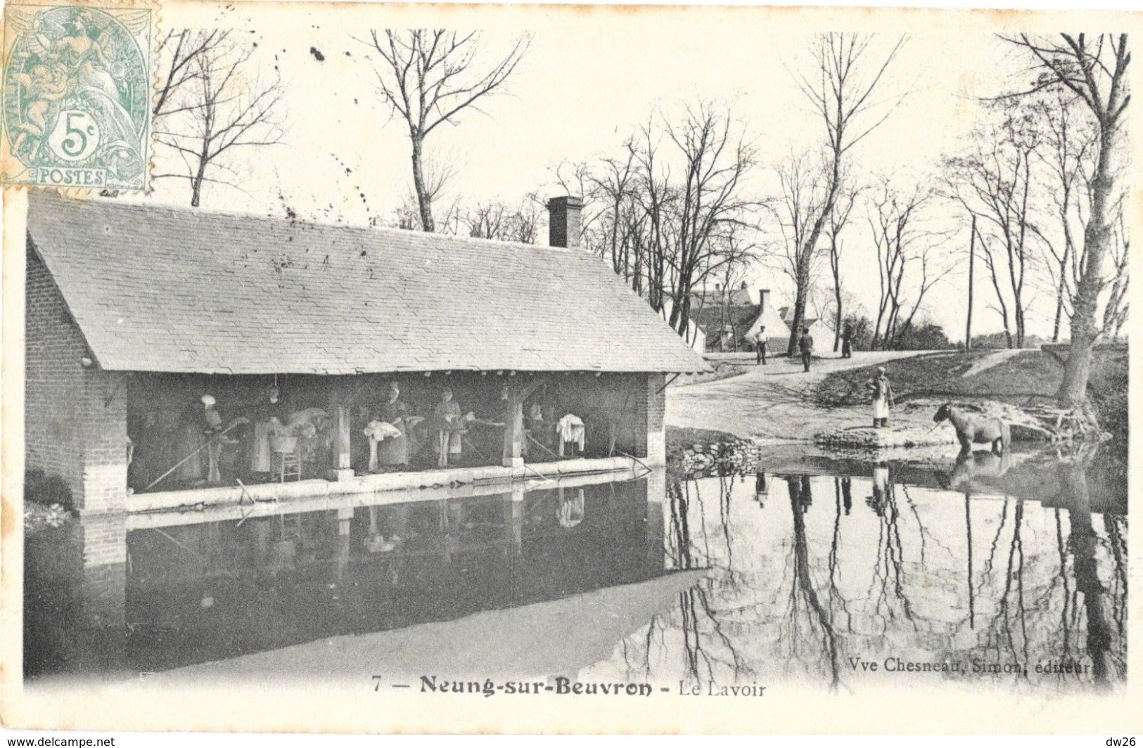 Neung-sur-Beuvron (Loir Et Cher) - Le Lavoir - Edition Vve Chesneau, Simon - Carte N° 7 - Neung Sur Beuvron