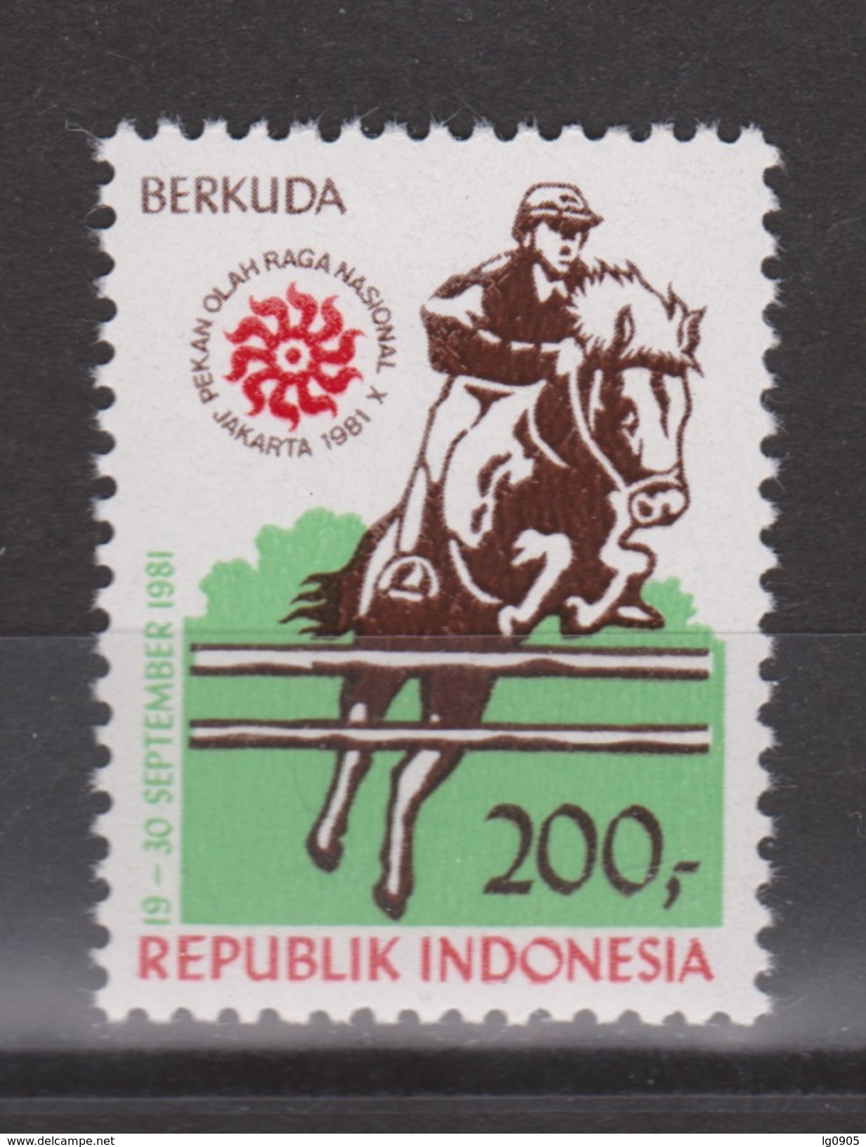 Indonesia Indonesie Nr 1347 MNH ; Paardensport, Equestrian Sports, Hippique, Cabalgar 1988 - Paardensport