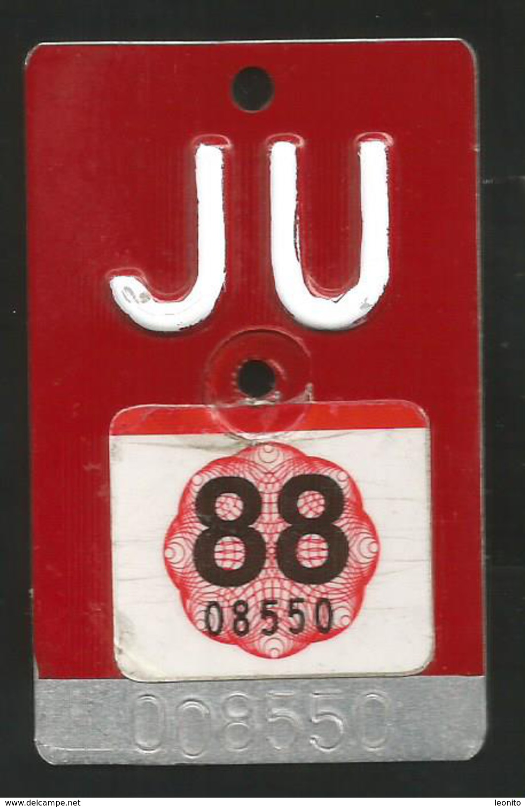 Velonummer Jura JU 1988-Vignette (Top Rarität - Siehe Beschrieb) ! - Placas De Matriculación