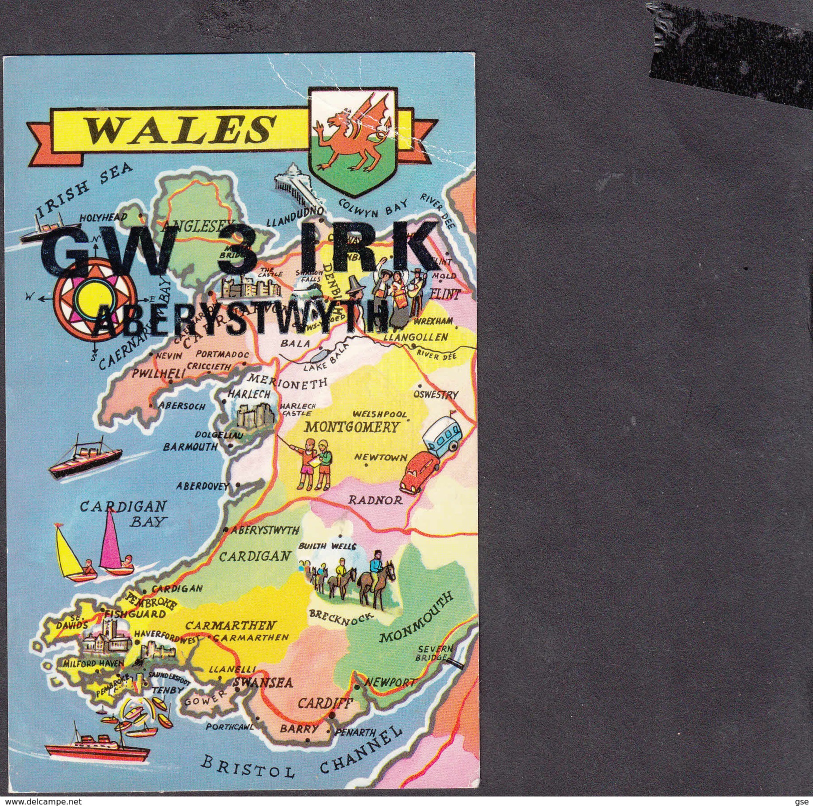 GALLES  1993 - Aberystwyth - Carta Geografica - Radio Amatoriale