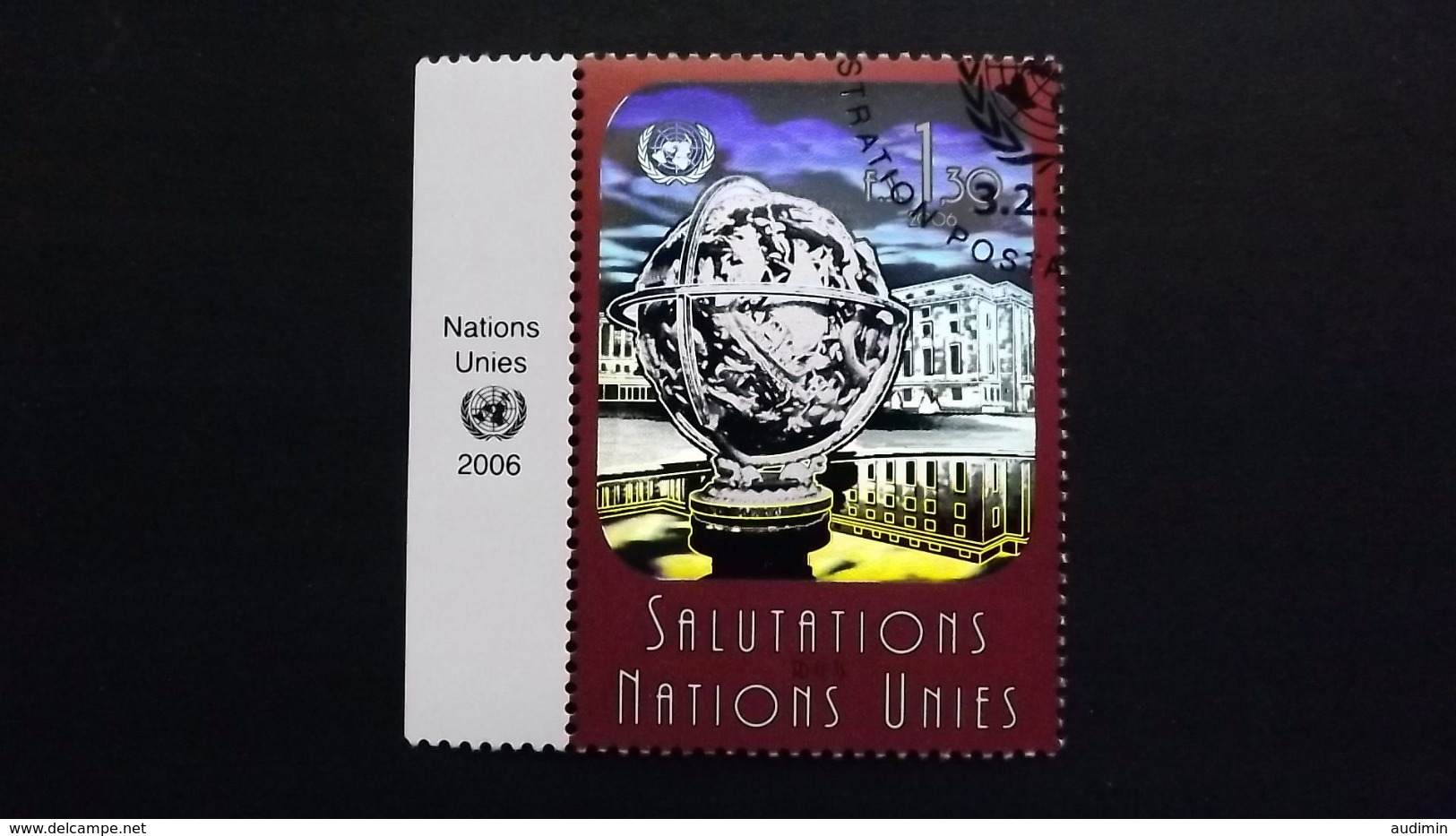 UNO Genf 536 Oo/ESST, Himmelsglobus Und Palais Des Nations, Genf, Mit Hologrammfolie - Oblitérés