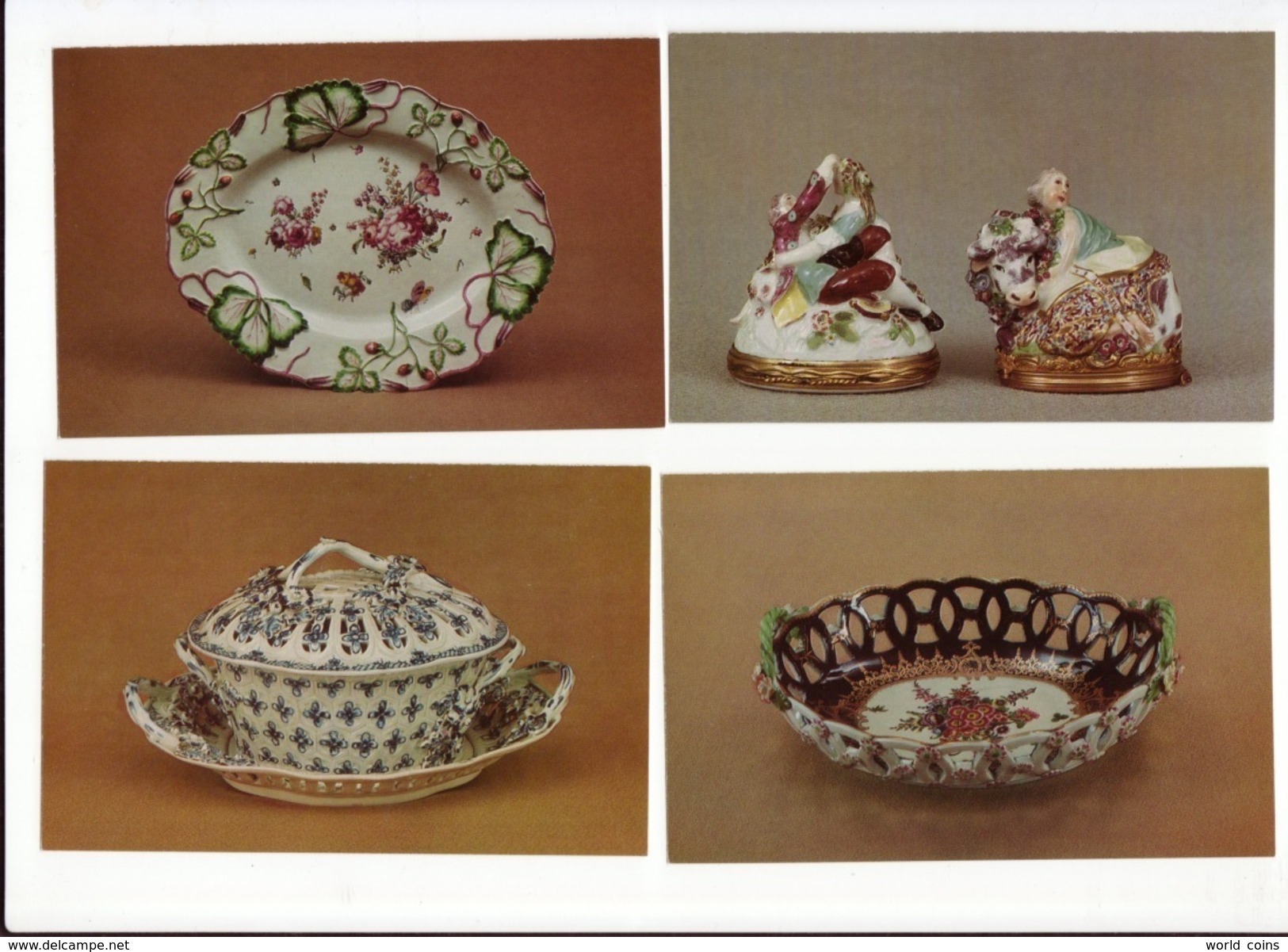 English 18th Century Porcelains. 1978. Hermitage. Leningrad. 16 Postcards In Folder - Porzellan