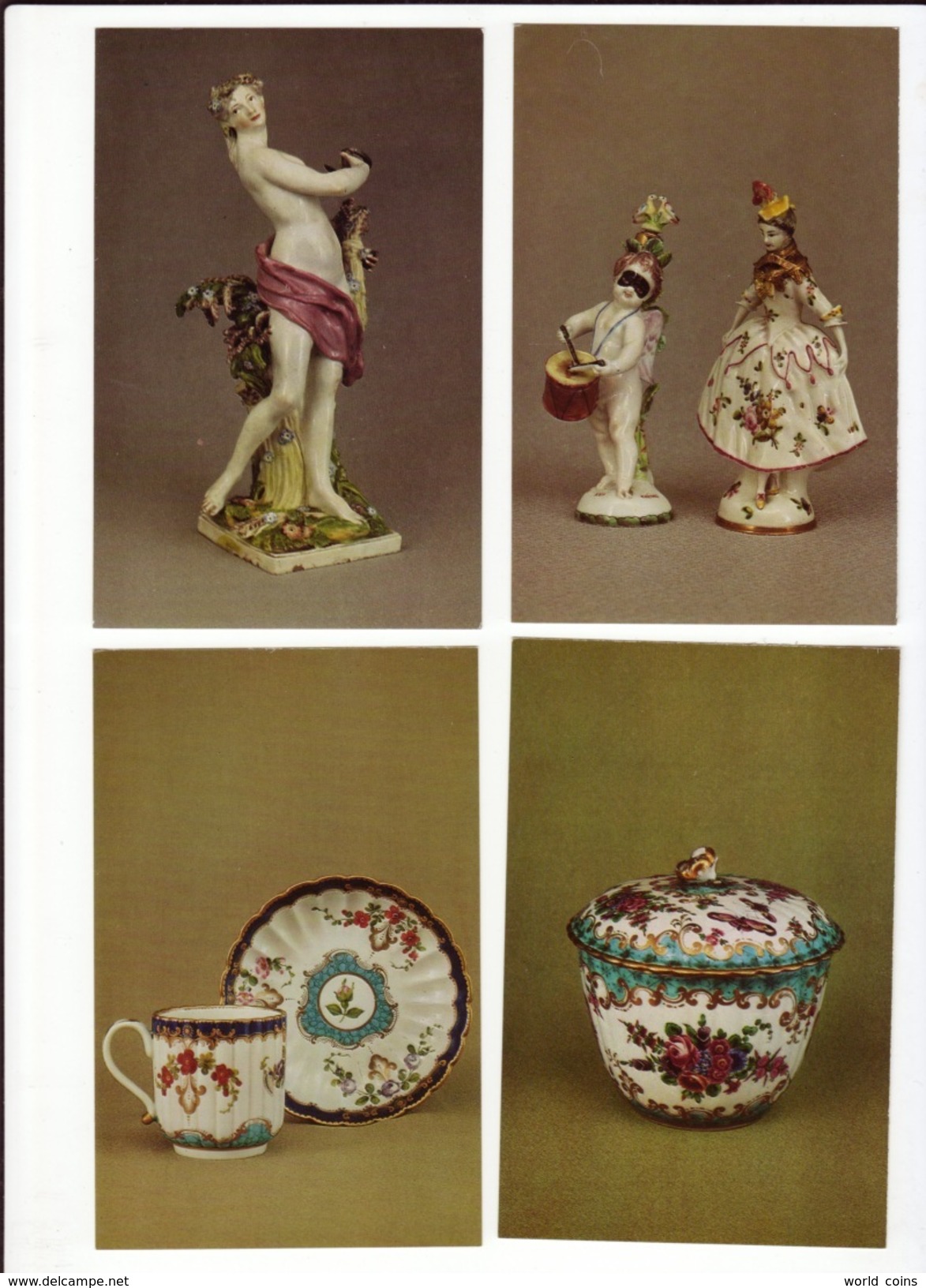 English 18th Century Porcelains. 1978. Hermitage. Leningrad. 16 Postcards In Folder - Cartes Porcelaine