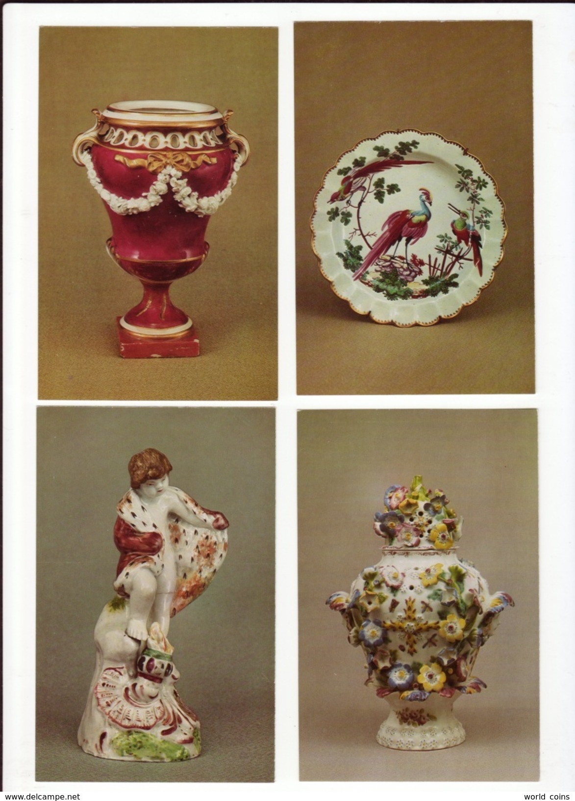 English 18th Century Porcelains. 1978. Hermitage. Leningrad. 16 Postcards In Folder - Cartes Porcelaine