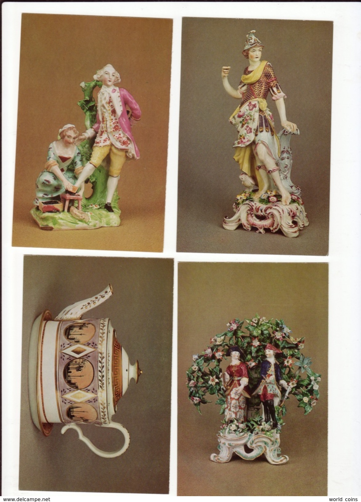 English 18th Century Porcelains. 1978. Hermitage. Leningrad. 16 Postcards In Folder - Cartes Porcelaine