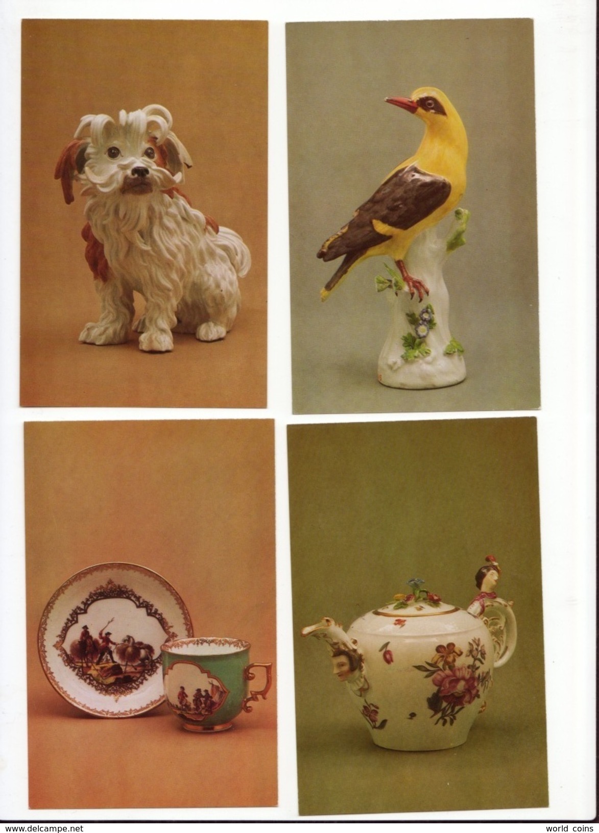 Meissner 18th Century Porcelains. 1975. Hermitage. Leningrad. 19 Postcards - Cartes Porcelaine