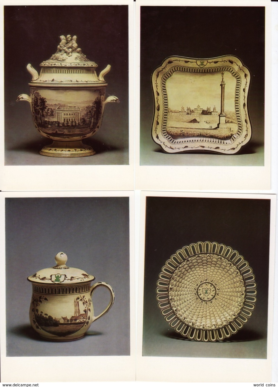 The Green Frog Service. Hermitage. Leningrad. 1984. 16 Postcards In The Folder. - Cartes Porcelaine