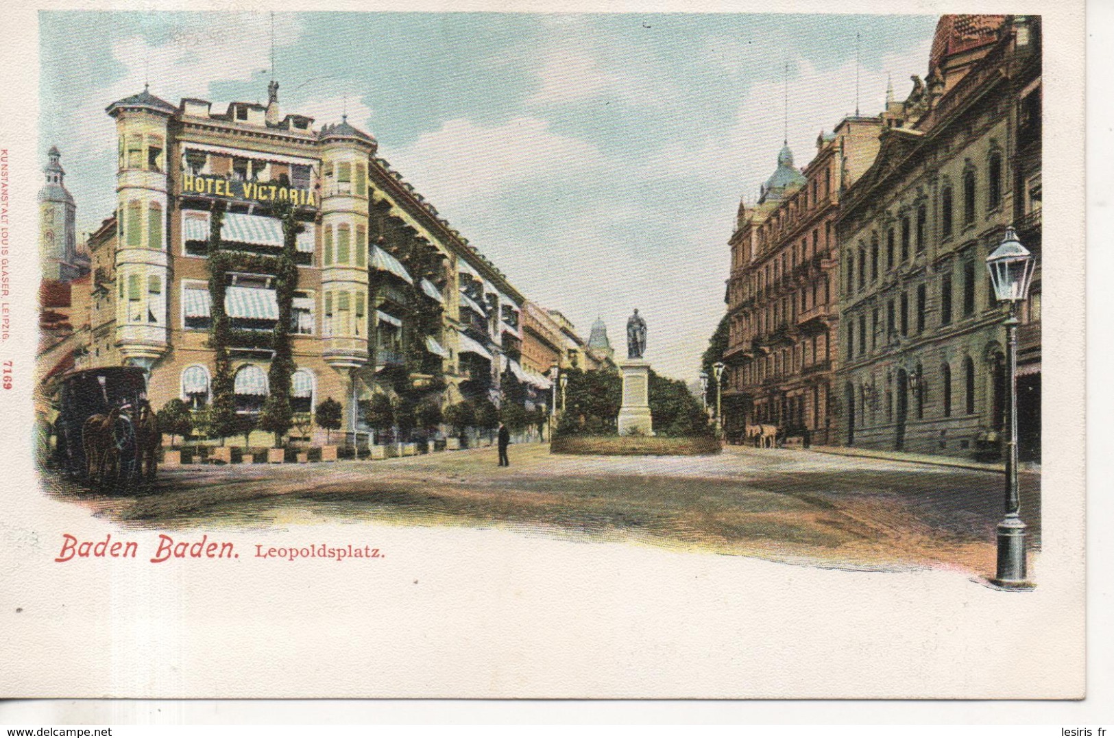 CPA - BADEN BADEN - LEOPOLDSPLATZ - T. B. E. - PRECURSEUR - 7169 - LOUIS GLASER - HOTEL VICTORIA - Baden-Baden