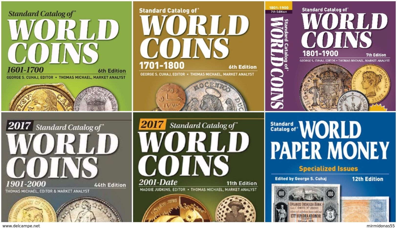6 World Coins Catalogues 1601-2018 DVD (British, United States, Irish, Germany, Italy, France, Poland, Russia, Old) - Books & Software