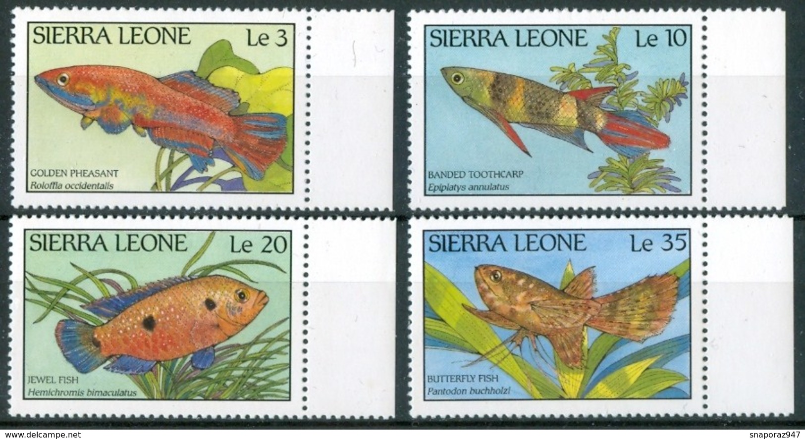 1988 Sierra Leone Pesci Fishes Fische Poissons Set + Block MNH** RR55 - Pesci