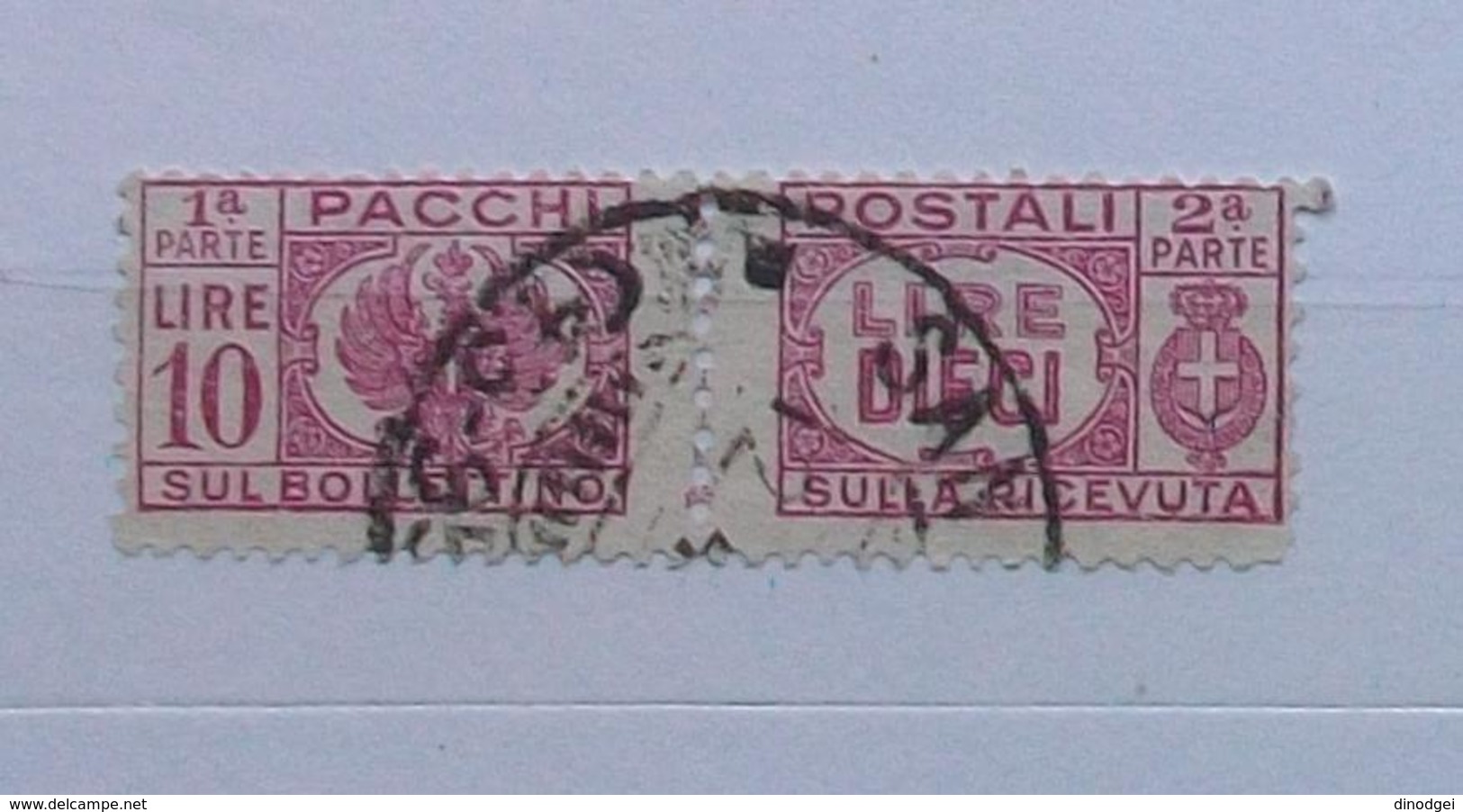 Italia Luogotenenza -1946 - Pacchi Postali Lt.10 Usato - Senza Fasci Al Centro. - Postpaketten