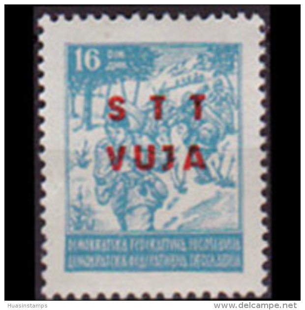 YUGOSLAVIA-TRIESTE 1949 - Scott# 13 Partisan 16d LH - Joegoslavische Bez.: Trieste